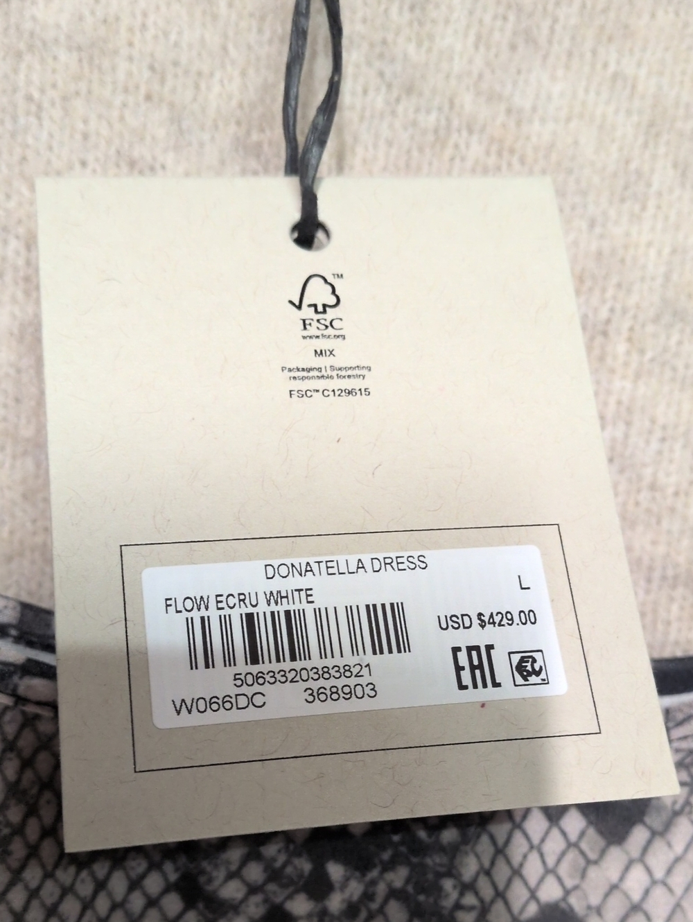 NWT AllSaints Donatella Dress Large Snake Print Midi Sweater Dress Quiet Luxury - Picture 7 of 16